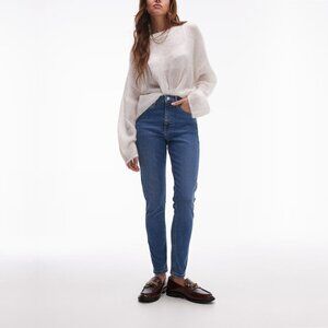 2/$30 Topshop Jamie Jeans High Rise Skinny Mid Blue W25 #9295